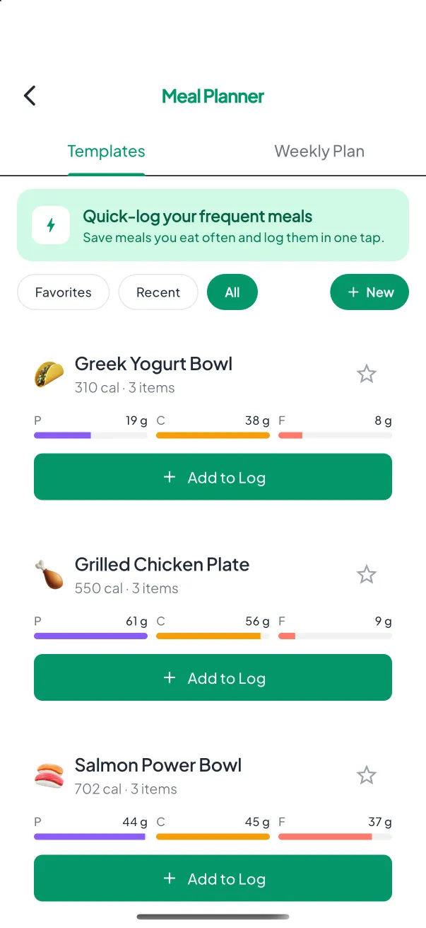 Meal Templates